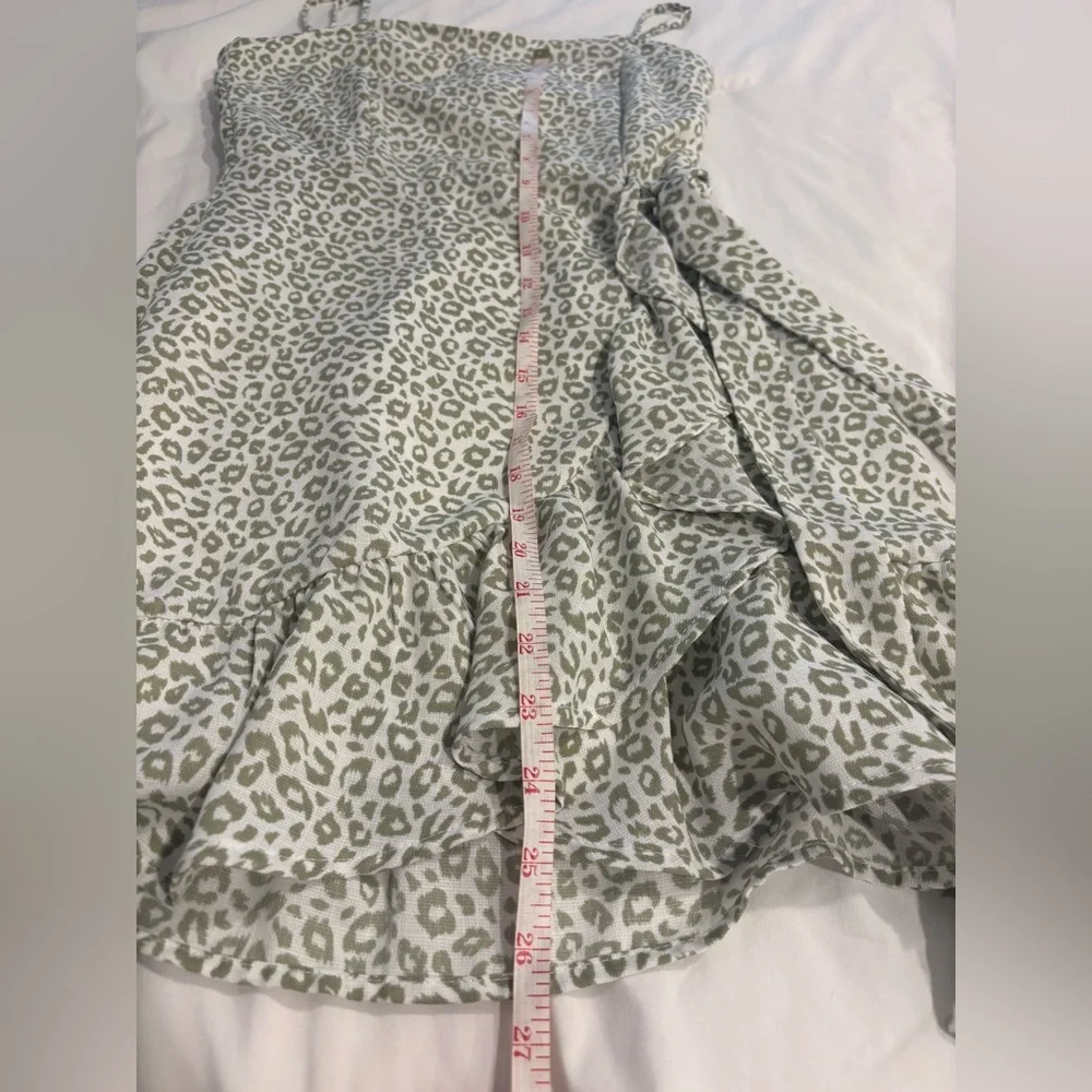 Altar'd State Green and White Leopard Print Mini Dress - Picture 11 of 13